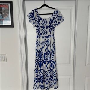 SHEIN Blue and White Maxi Dress